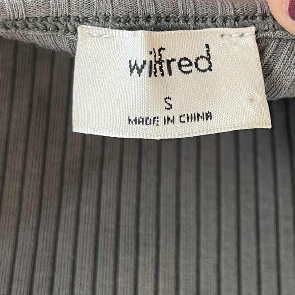 Wildred Aritzia high neck ribbed bodysuit green/gray S - Picture 4 of 4